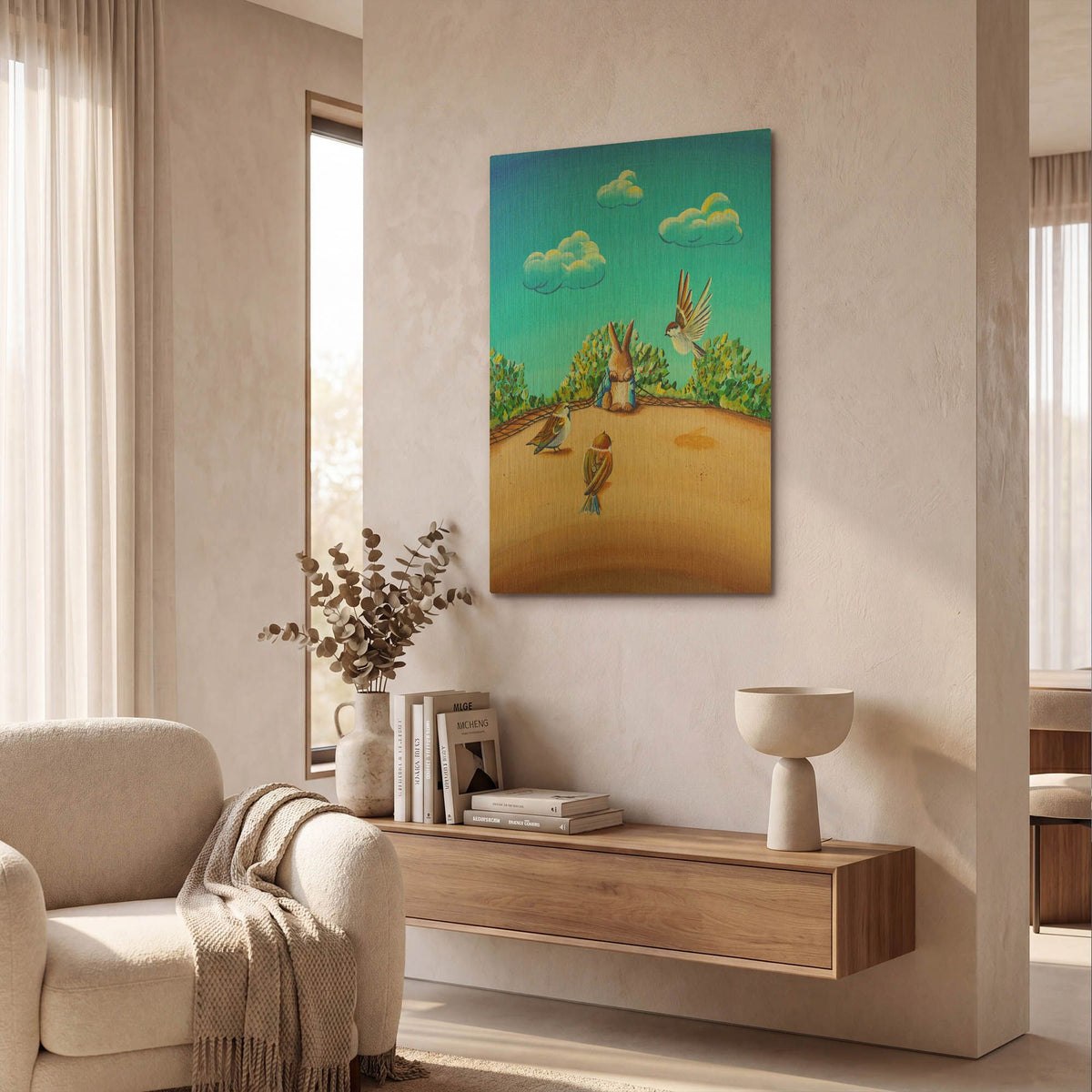 'Peter Rabbit 7' By Cindy Thornton Gold Metal Wall Art