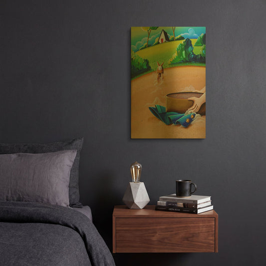 'Peter Rabbit 8' By Cindy Thornton Gold Metal Wall Art