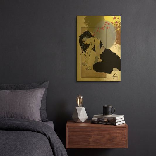'Slow Down' By TM Borenstein Gold Metal Wall Art