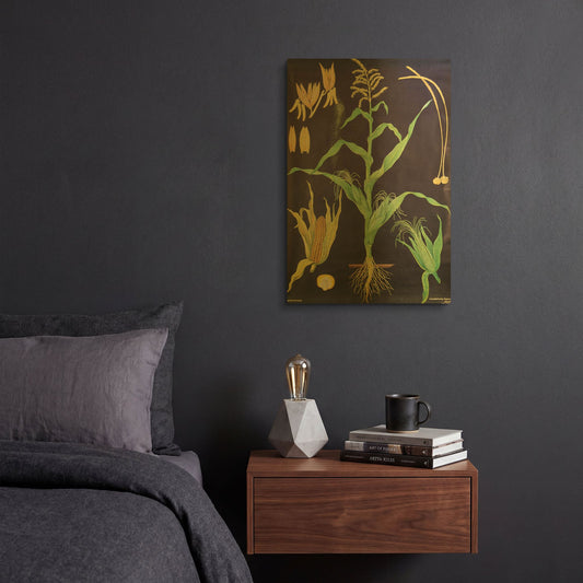 'Gold Corn' By Vintage Posters Gold Metal Wall Art