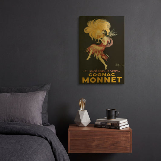 'Cognac Monnet' By Vintage Posters Gold Metal Wall Art