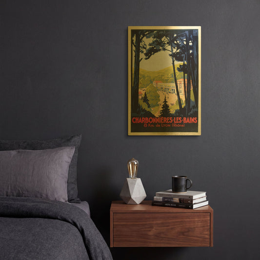 'Charbonnieres-Les-Bains' By Vintage Posters Gold Metal Wall Art