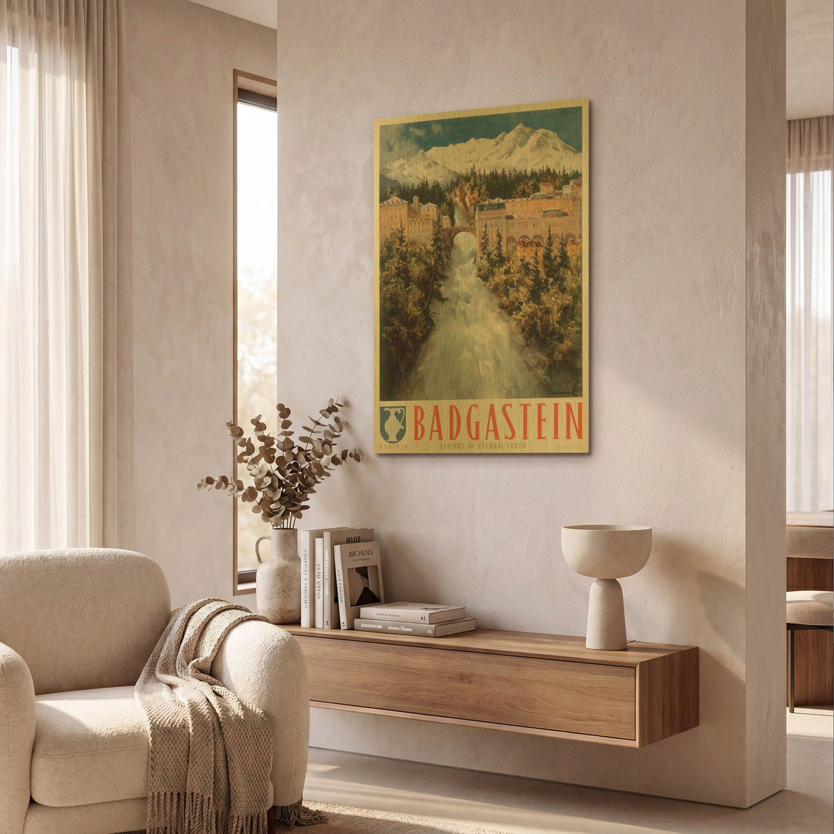 'Badgastein' By Vintage Posters Gold Metal Wall Art