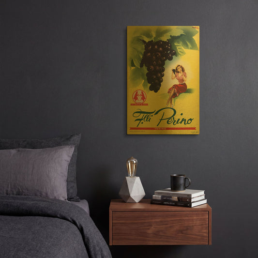 'Perino - Grapes' By Vintage Posters Gold Metal Wall Art