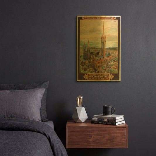 'Voyages A Prix Redvits' By Vintage Posters Gold Metal Wall Art