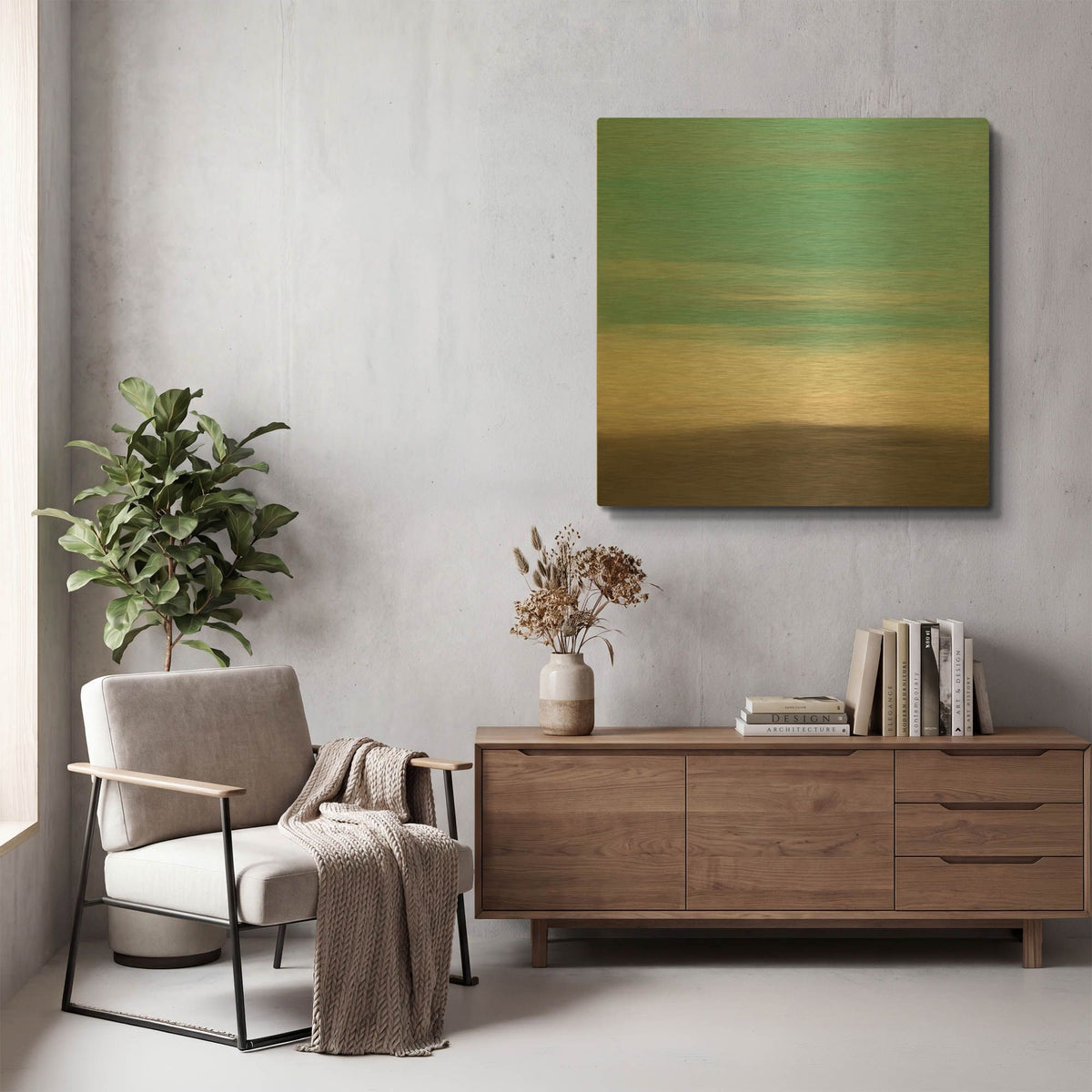 'Sunset 7' By Hilary Winfield Gold Metal Wall Art