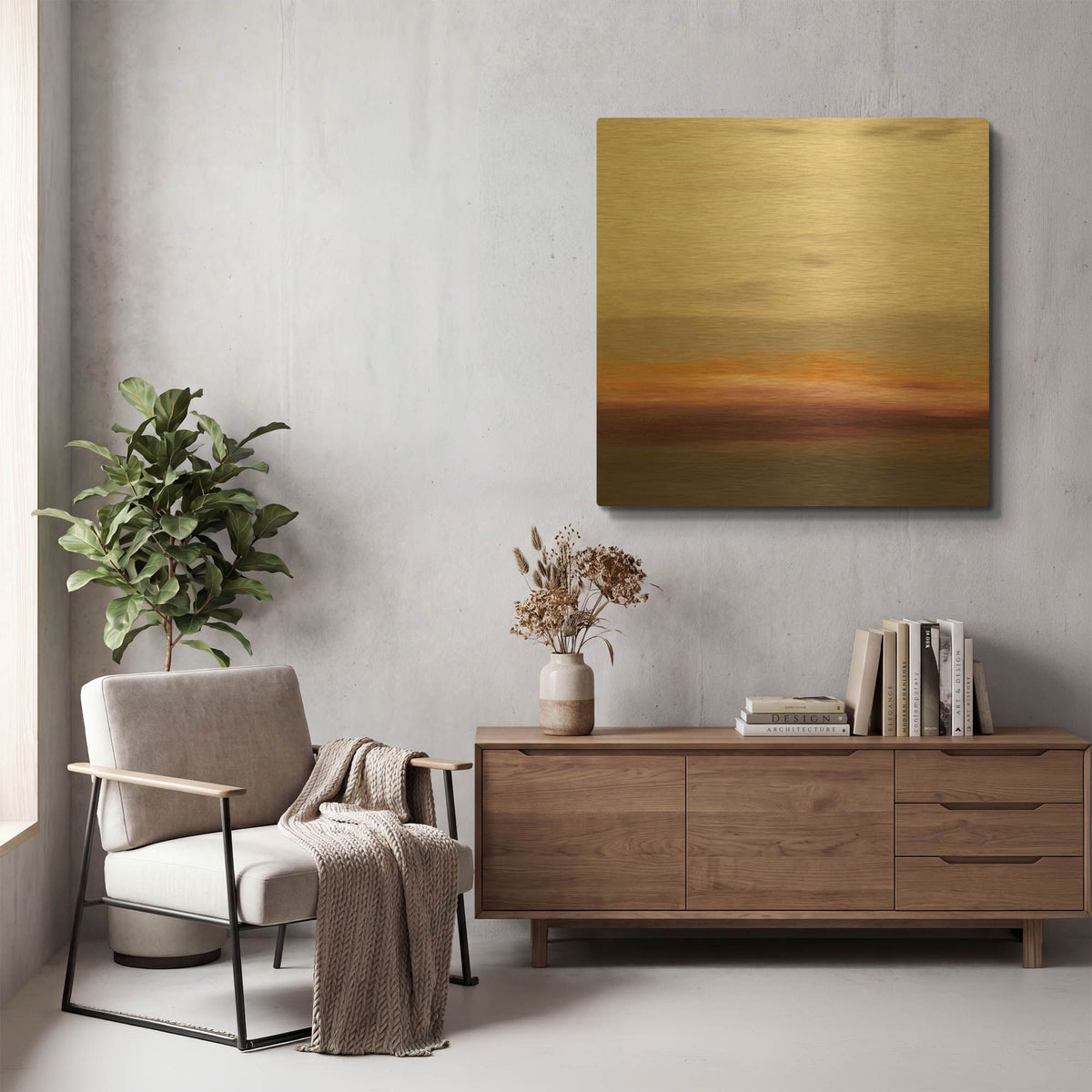 'Sunset 41' By Hilary Winfield Gold Metal Wall Art