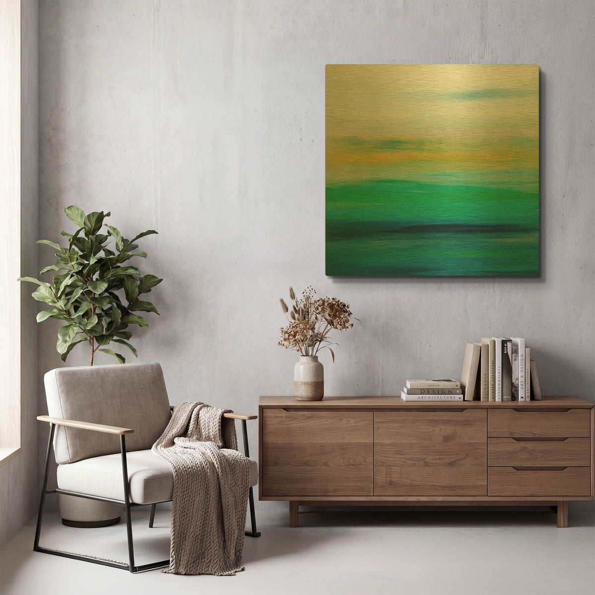'Sunset 49' By Hilary Winfield Gold Metal Wall Art