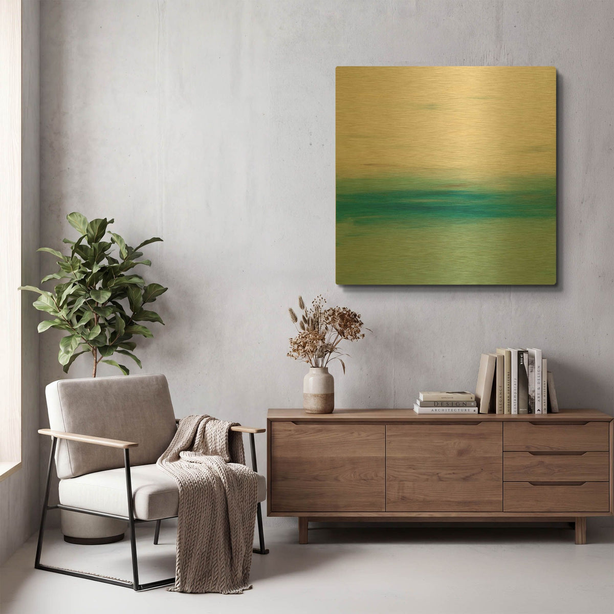 'Sunset 50' By Hilary Winfield Gold Metal Wall Art