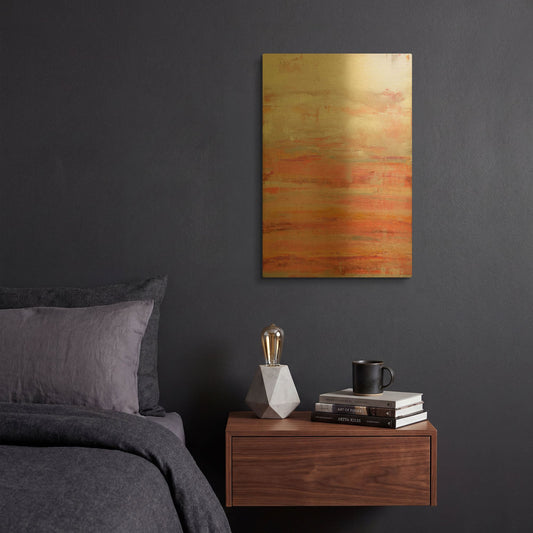 'Lithosphere 180' By Hilary Winfield Gold Metal Wall Art