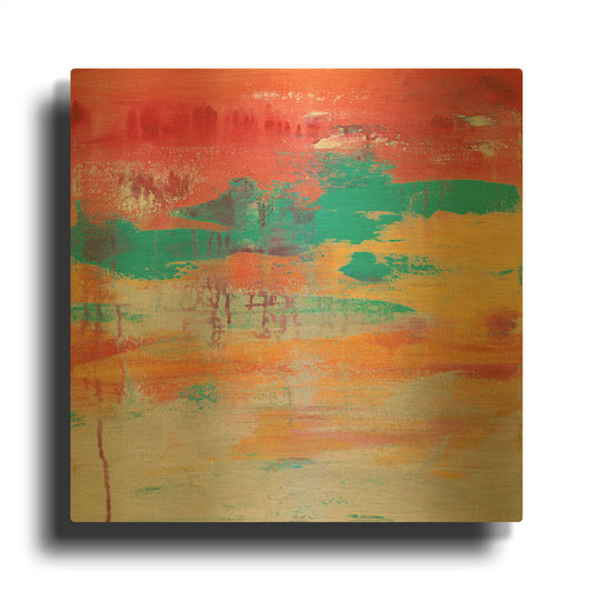 'Lithosphere 181' By Hilary Winfield Gold Metal Wall Art