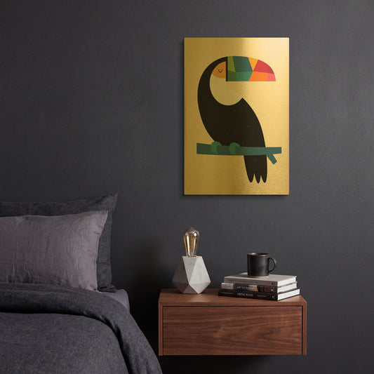 'Rainbow Toucan' By Andy Westface Gold Metal Wall Art