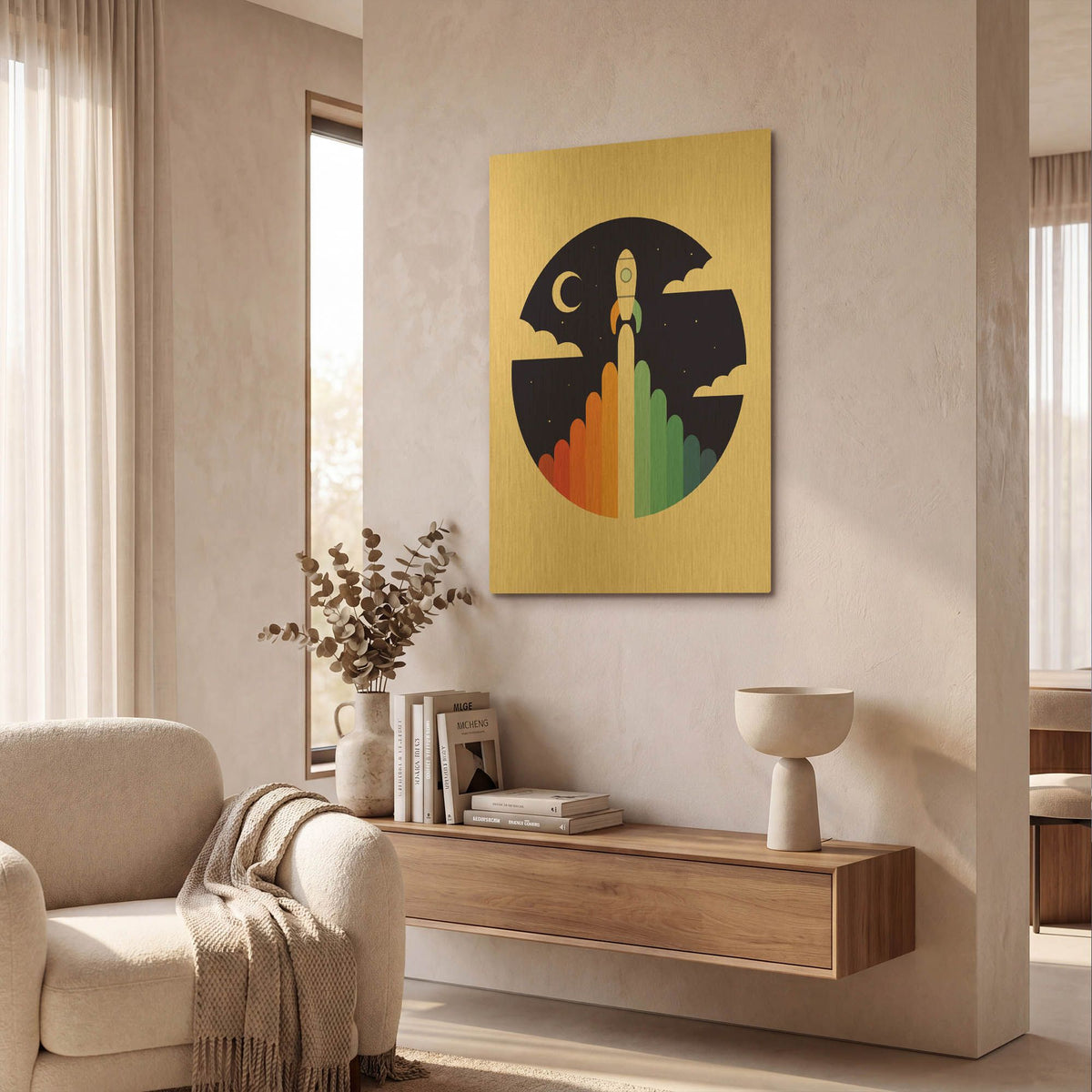 'Up' By Andy Westface Gold Metal Wall Art