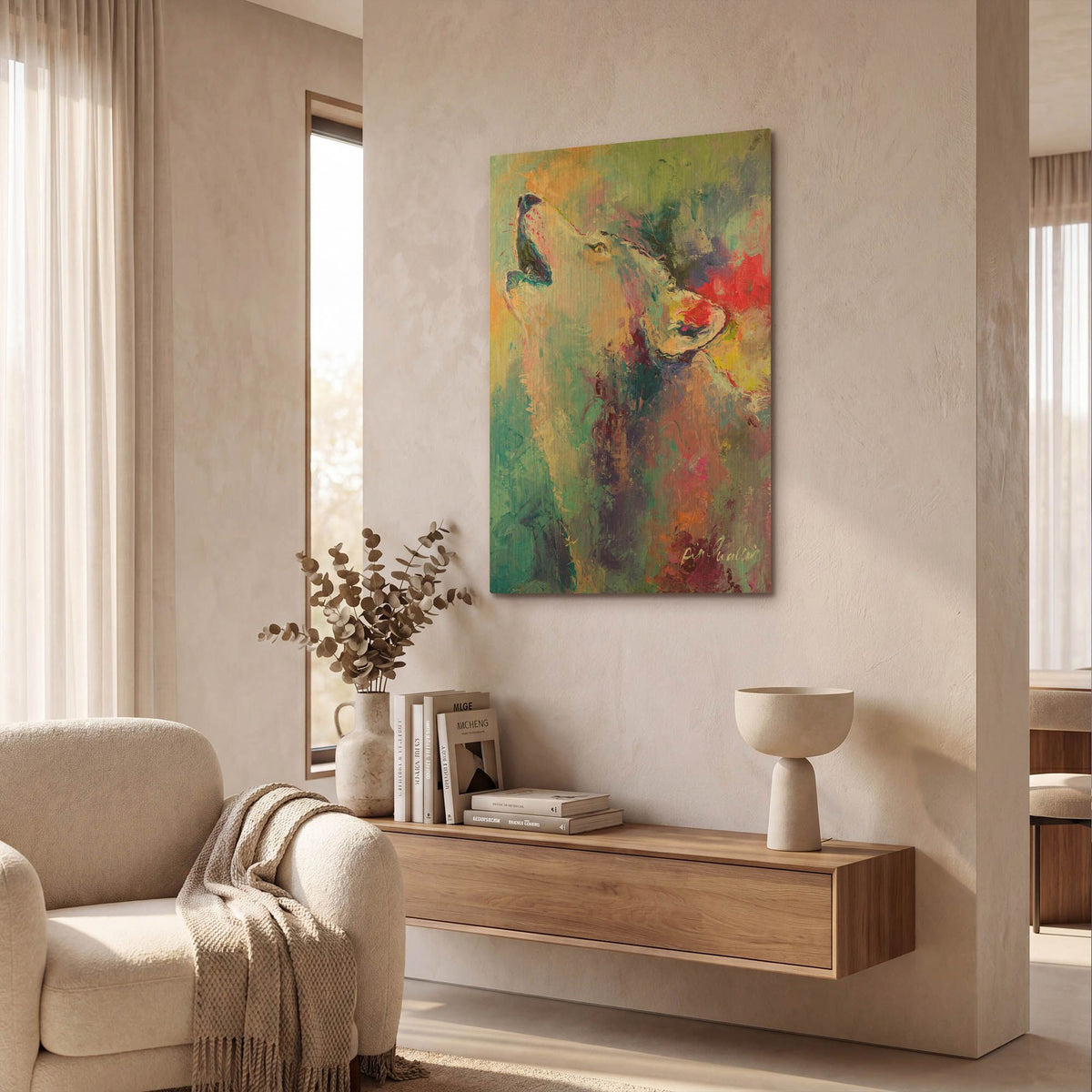 'Wolf' By Richard Wallich Gold Metal Wall Art