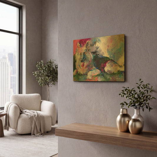 'German Shepherd' By Richard Wallich Gold Metal Wall Art