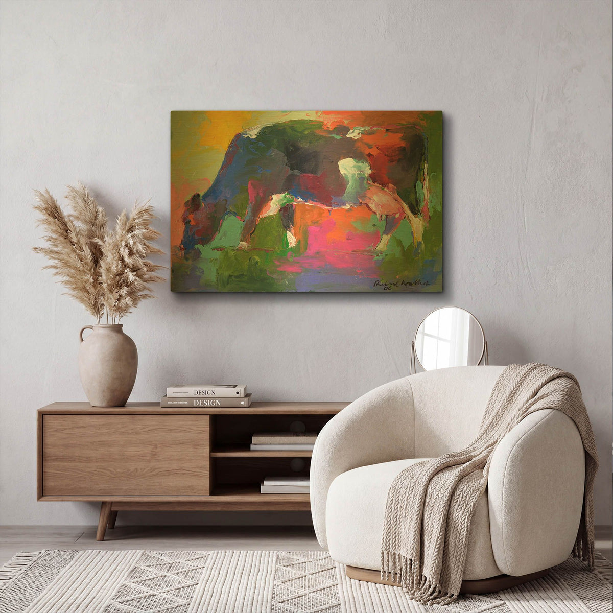'Cow 2' By Richard Wallich Gold Metal Wall Art