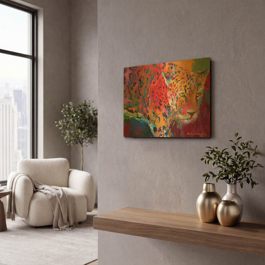 'Leopard 1' By Richard Wallich Gold Metal Wall Art