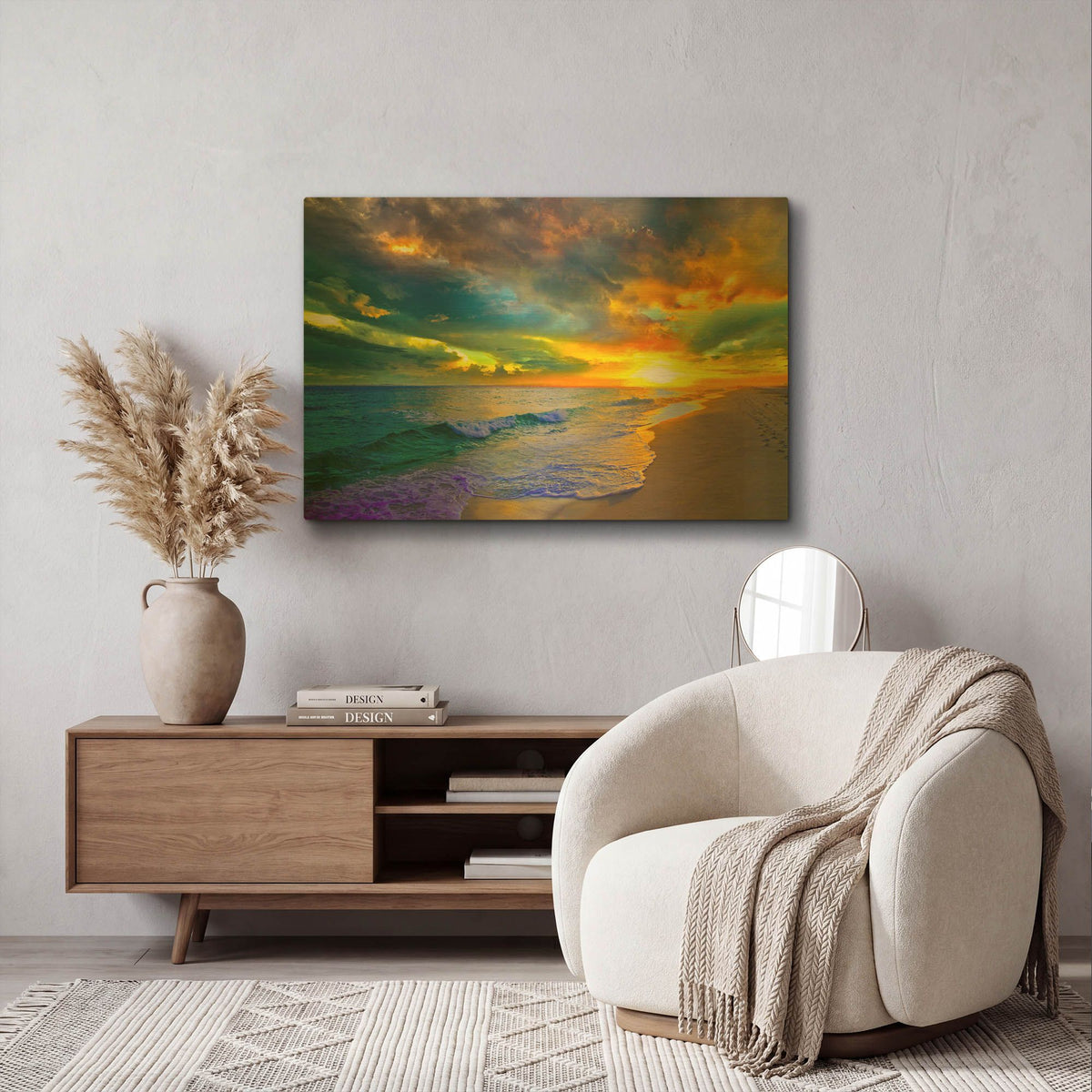 'Beautiful Landscape Photo Beautiful Sunset Sea' By Ezra Tanner Gold Metal Wall Art