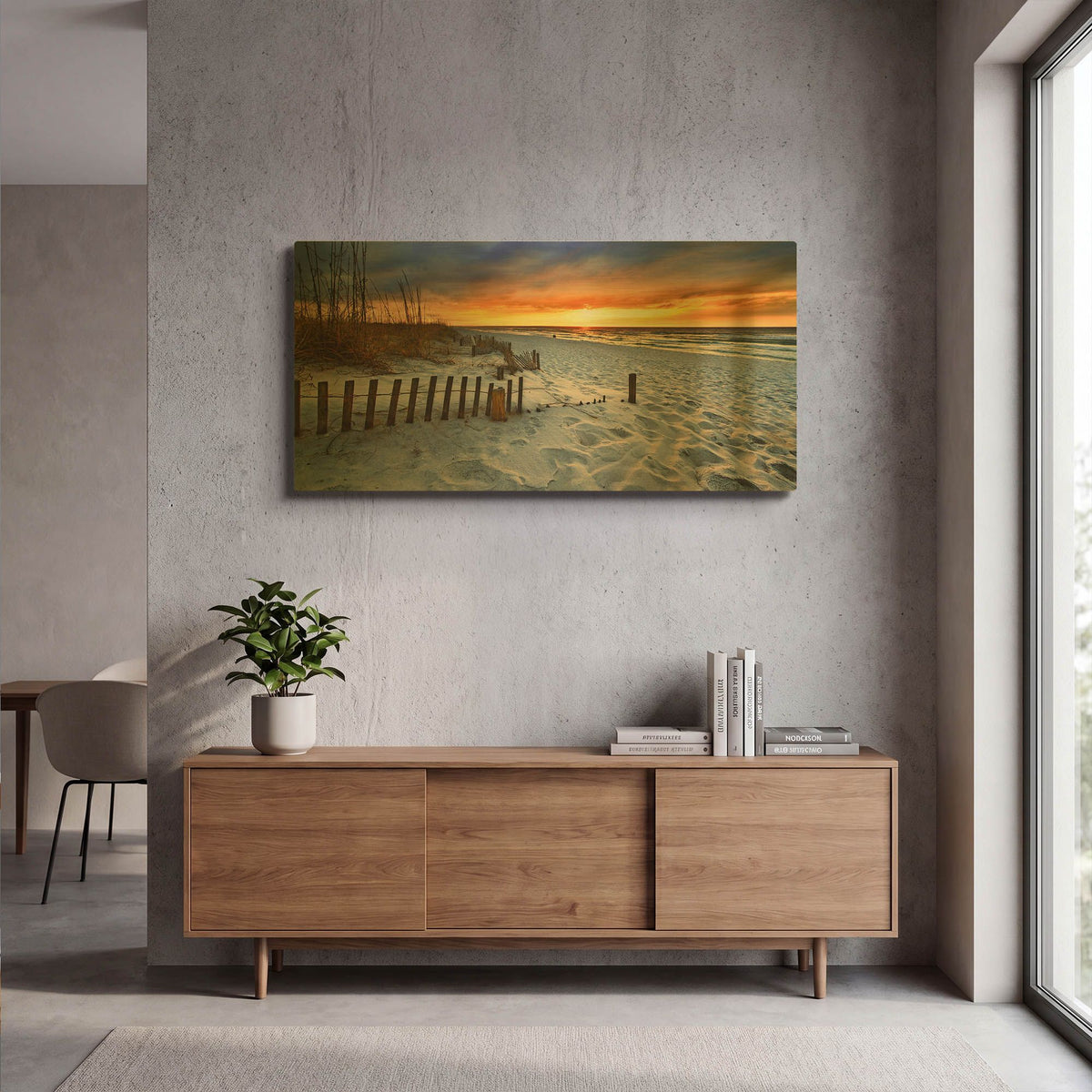 'Burning Sunrise Print Sunset Landscape' By Ezra Tanner Gold Metal Wall Art