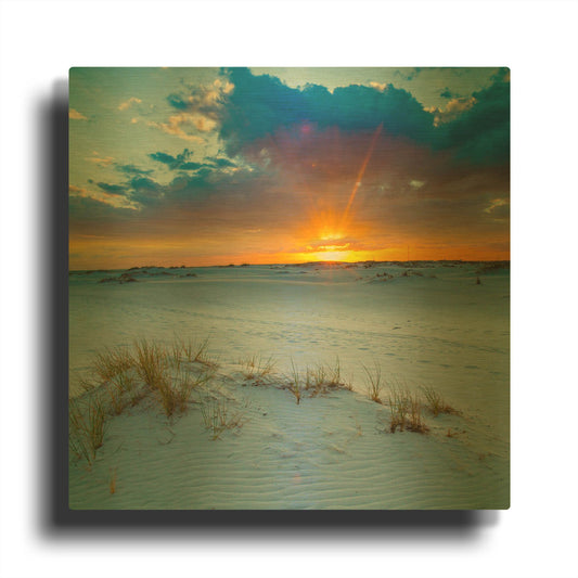 'Sun Burst Breaking Cloud' By Ezra Tanner Gold Metal Wall Art