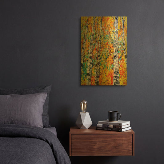 'Aspen Fantasy' By Lena Owens Gold Metal Wall Art