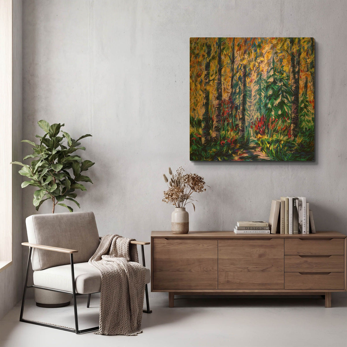 'Deep in the Woods' By Lena Owens Gold Metal Wall Art