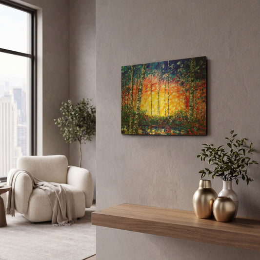'Morning Breaks' By Lena Owens Gold Metal Wall Art