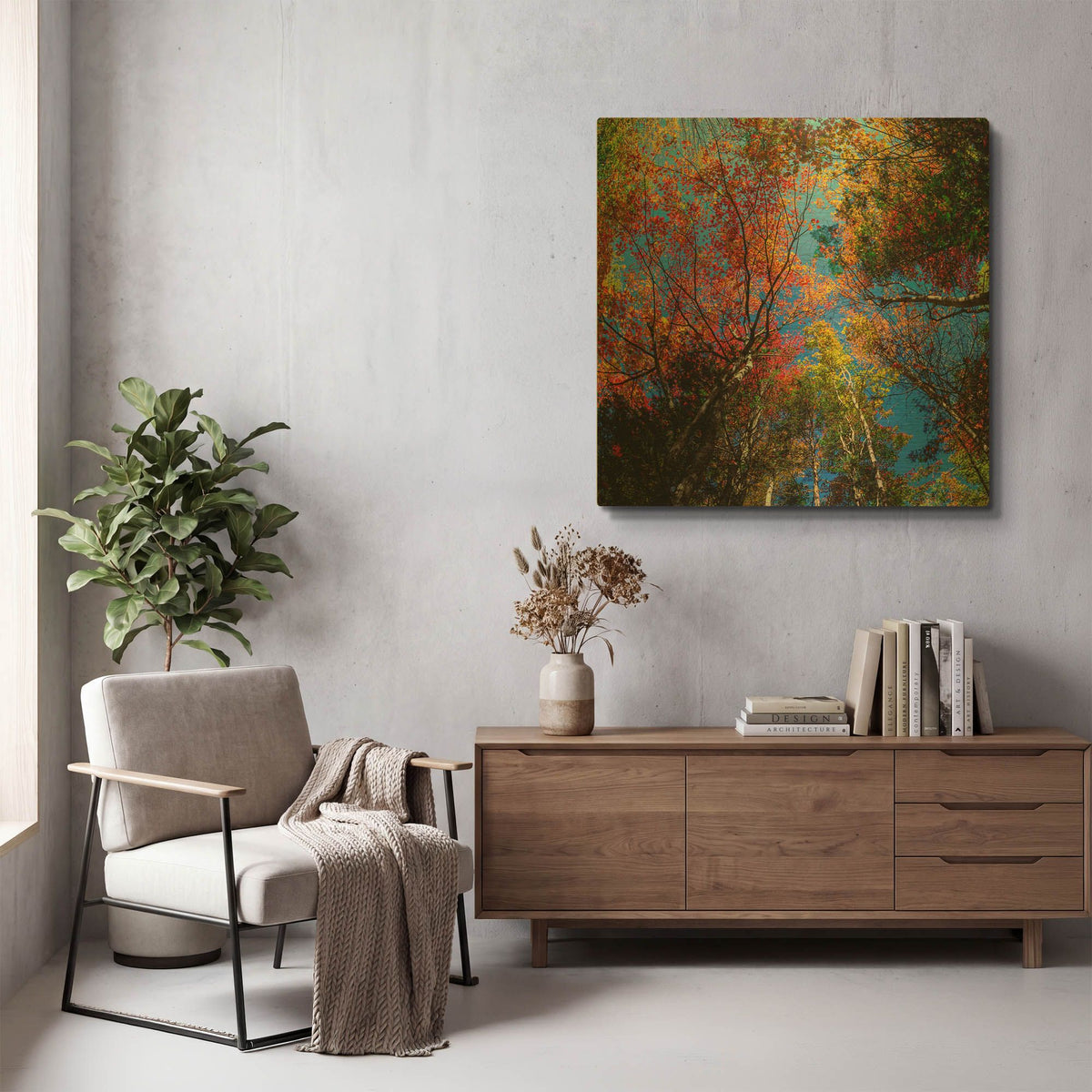 'Colorful Autumn' By Lena Owens Gold Metal Wall Art