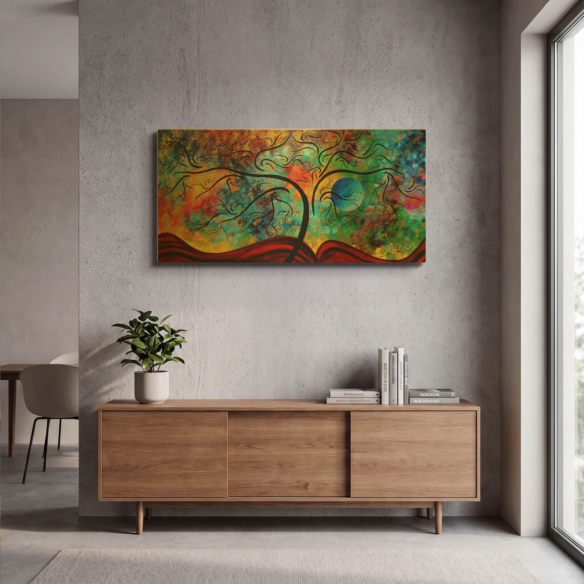 'Blue Moon Rising' By Megan Duncanson Gold Metal Wall Art