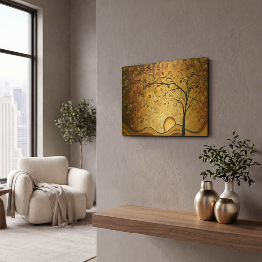 'Golden Rhapsody' By Megan Duncanson Gold Metal Wall Art
