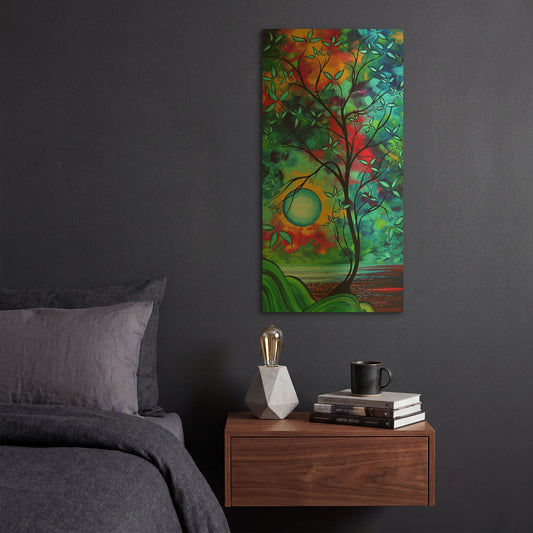 'Under the Light of the Blue Moon I' By Megan Duncanson Gold Metal Wall Art