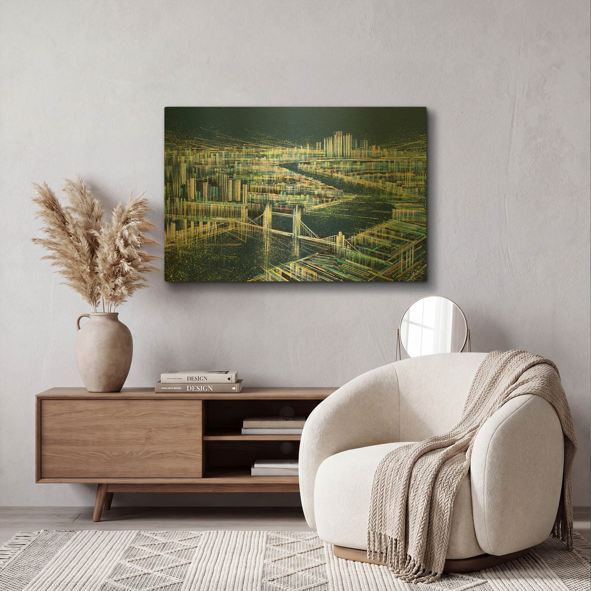 'London At Midnight' By Marc Todd Gold Metal Wall Art