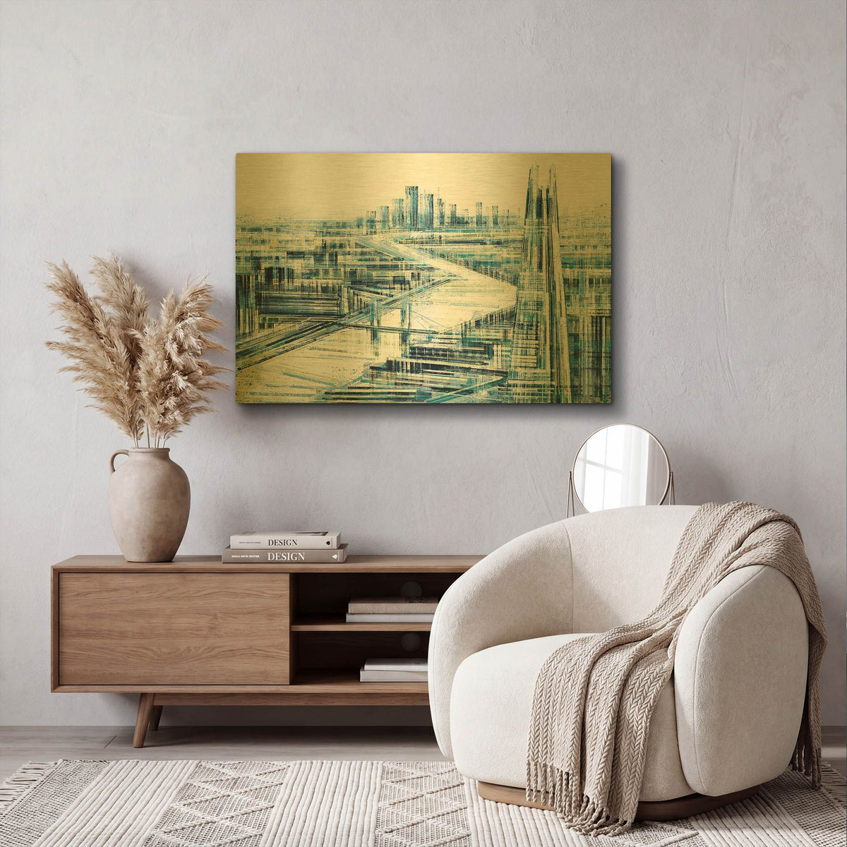 'London, The Shard In Bright Light' By Marc Todd Gold Metal Wall Art