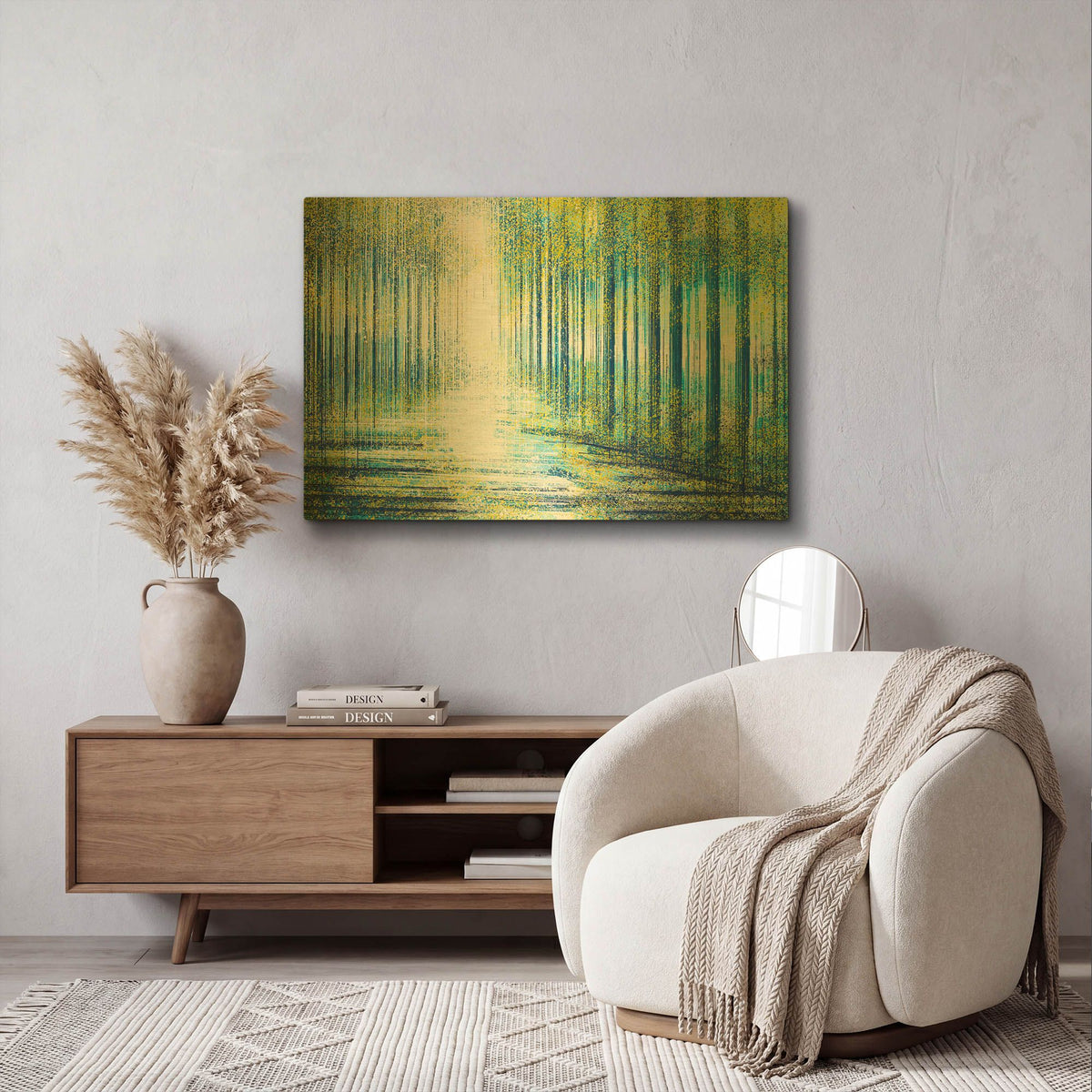 'Forest Path At Twilight' By Marc Todd Gold Metal Wall Art