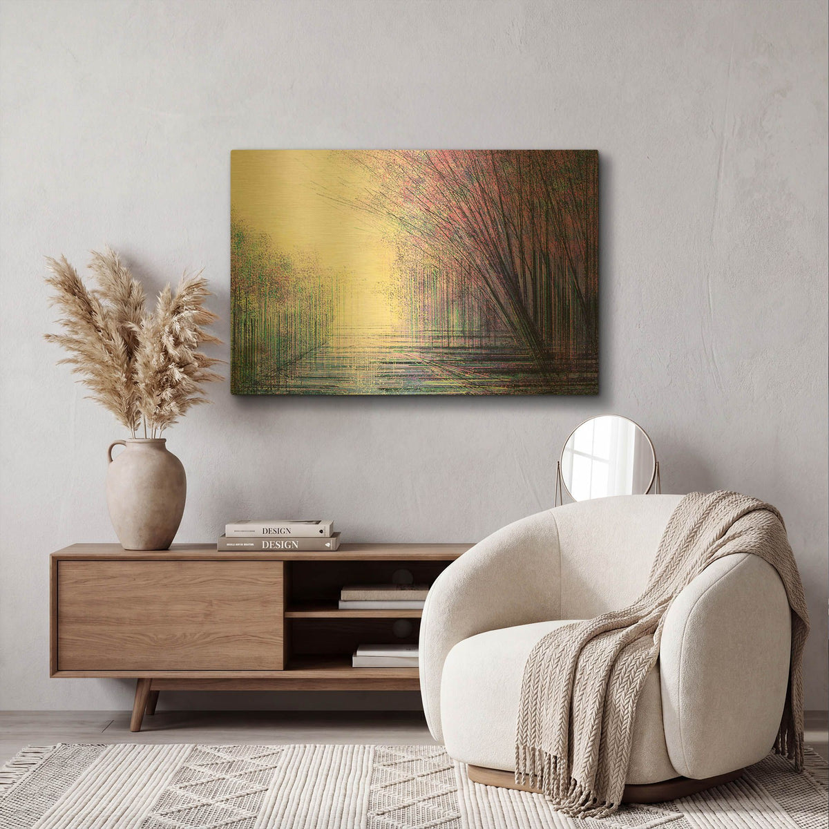 'Spring Blossom At Twilight' By Marc Todd Gold Metal Wall Art