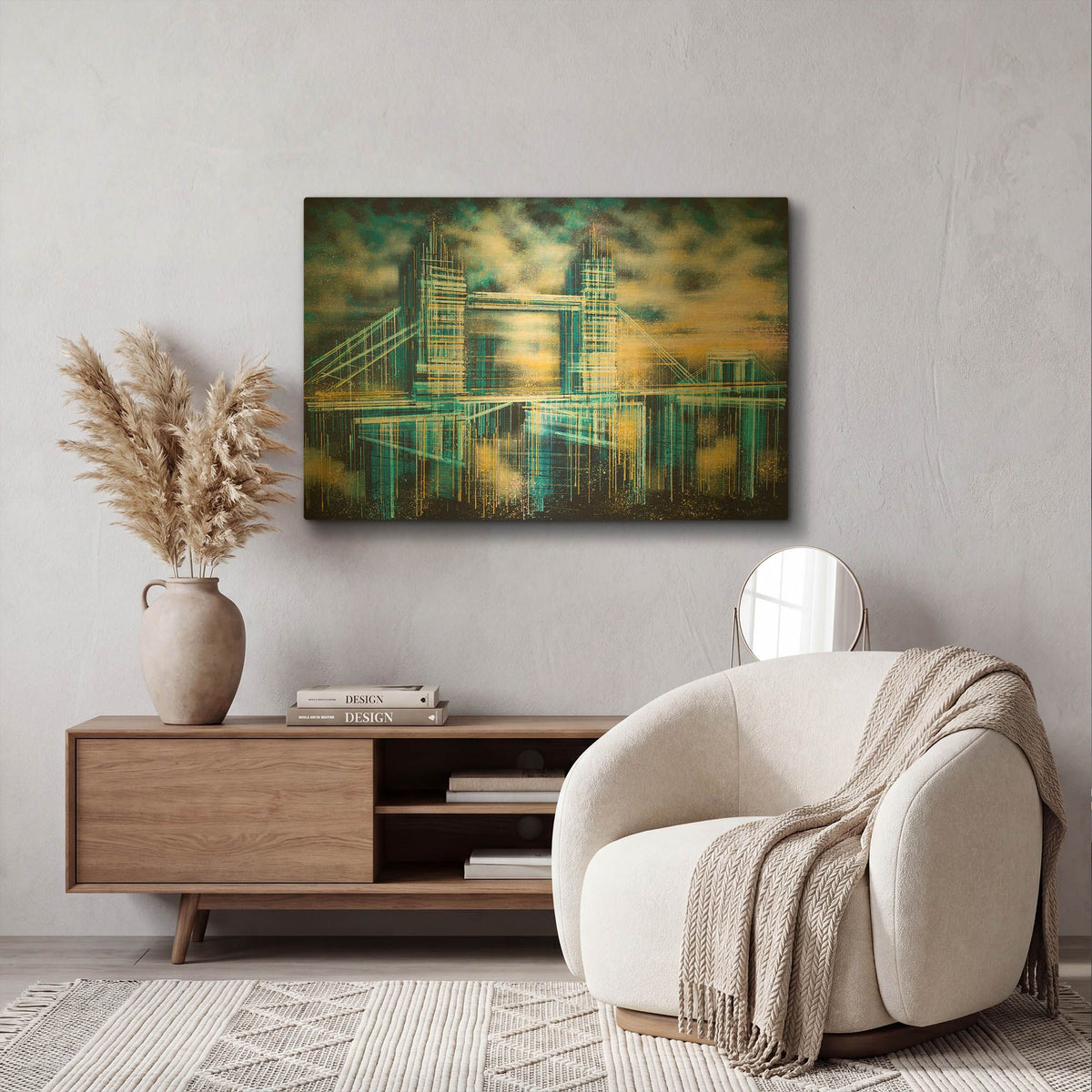 'Tower Bridge Under A Dramatic Sunset' By Marc Todd Gold Metal Wall Art