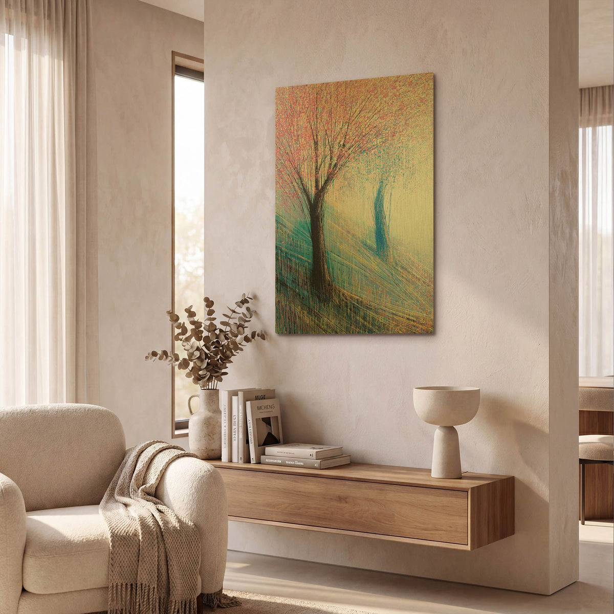 'Blossom with a soft Blue' By Marc Todd Gold Metal Wall Art