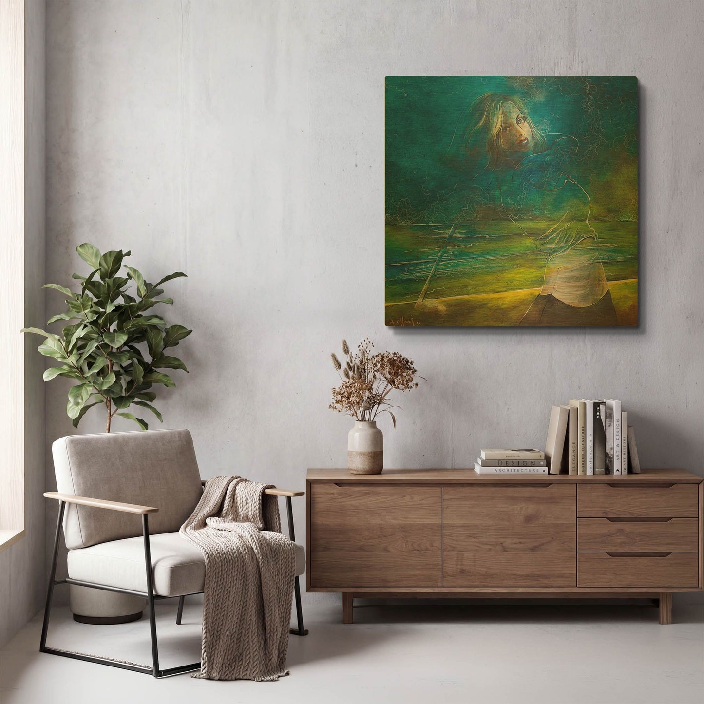 'The Golfer II' By Samedin Asllani Gold Metal Wall Art