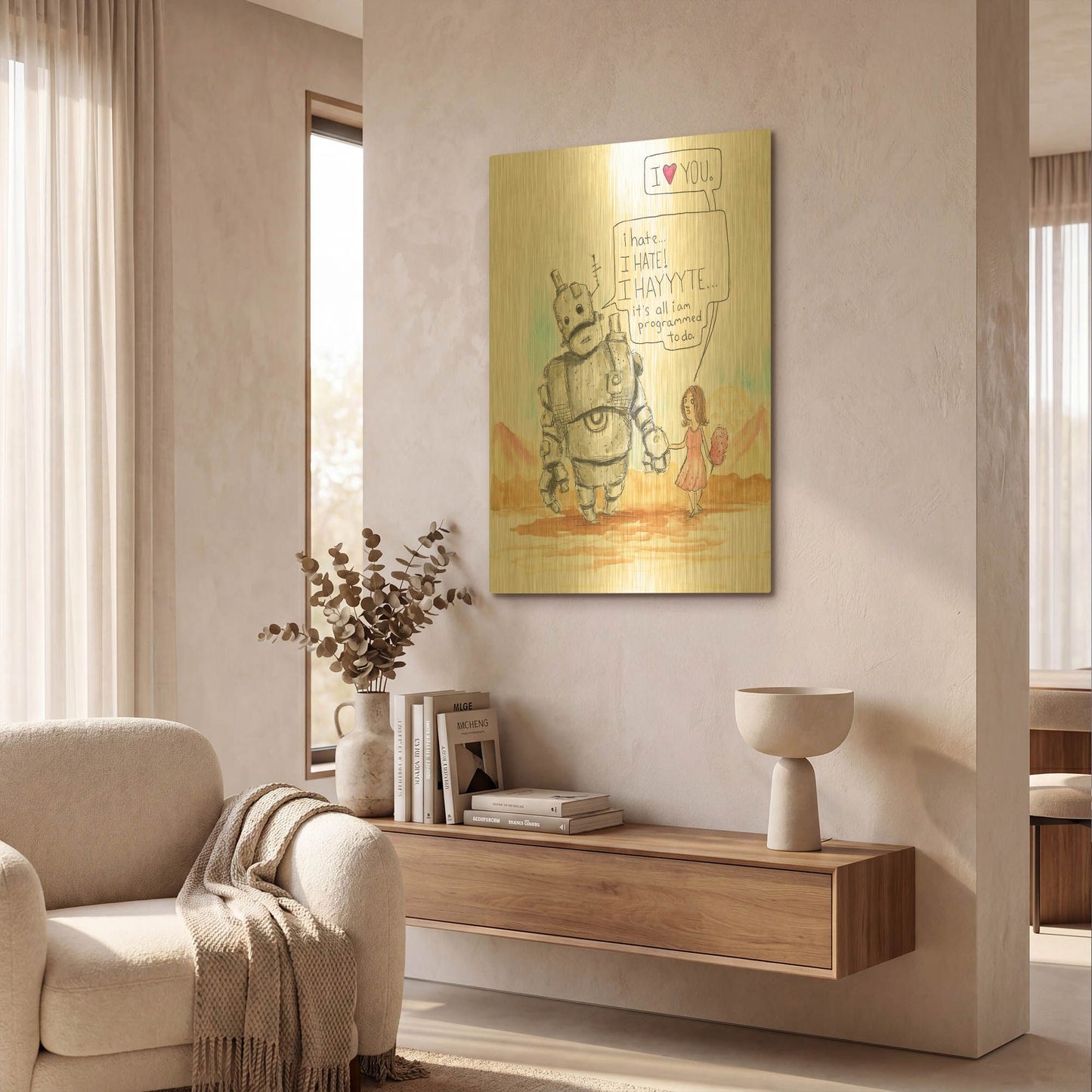 'I Hate' By Craig Snodgrass Gold Metal Wall Art