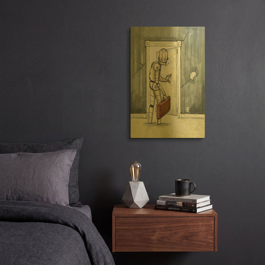 'Ill Be Back' By Craig Snodgrass Gold Metal Wall Art