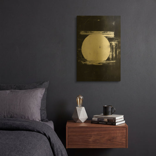 'Black & Neutral Abstract 10' By Petals Prints Design Gold Metal Wall Art