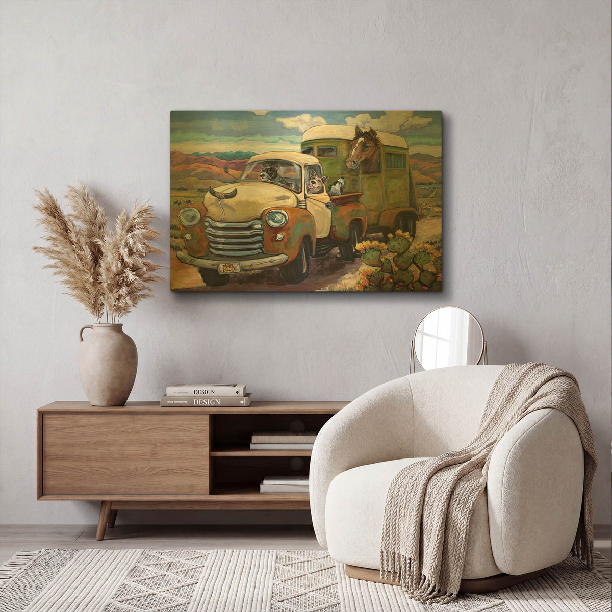 'Git Along Lil Dogies' By CR Townsend Gold Metal Wall Art