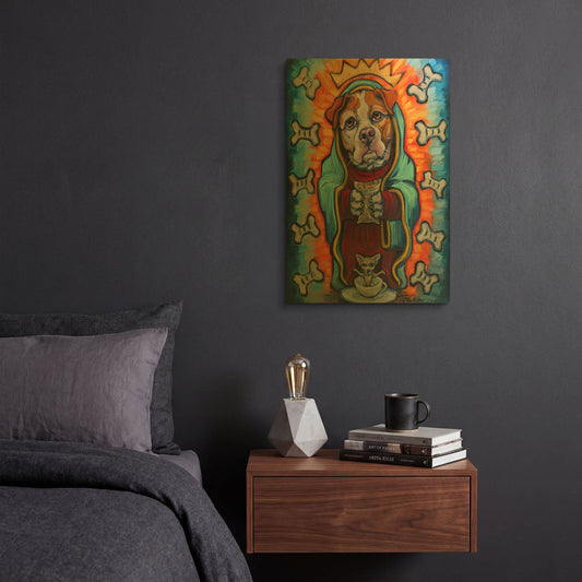 'Our Lady Of Perpetual Dog Biscuits' By CR Townsend Gold Metal Wall Art