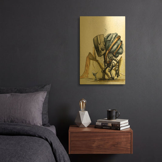'Ink Bot 2.0' By Craig Snodgrass Gold Metal Wall Art