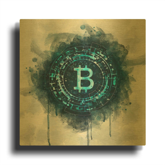 'Bitcoin Era' By Surma and Guillen Gold Metal Wall Art