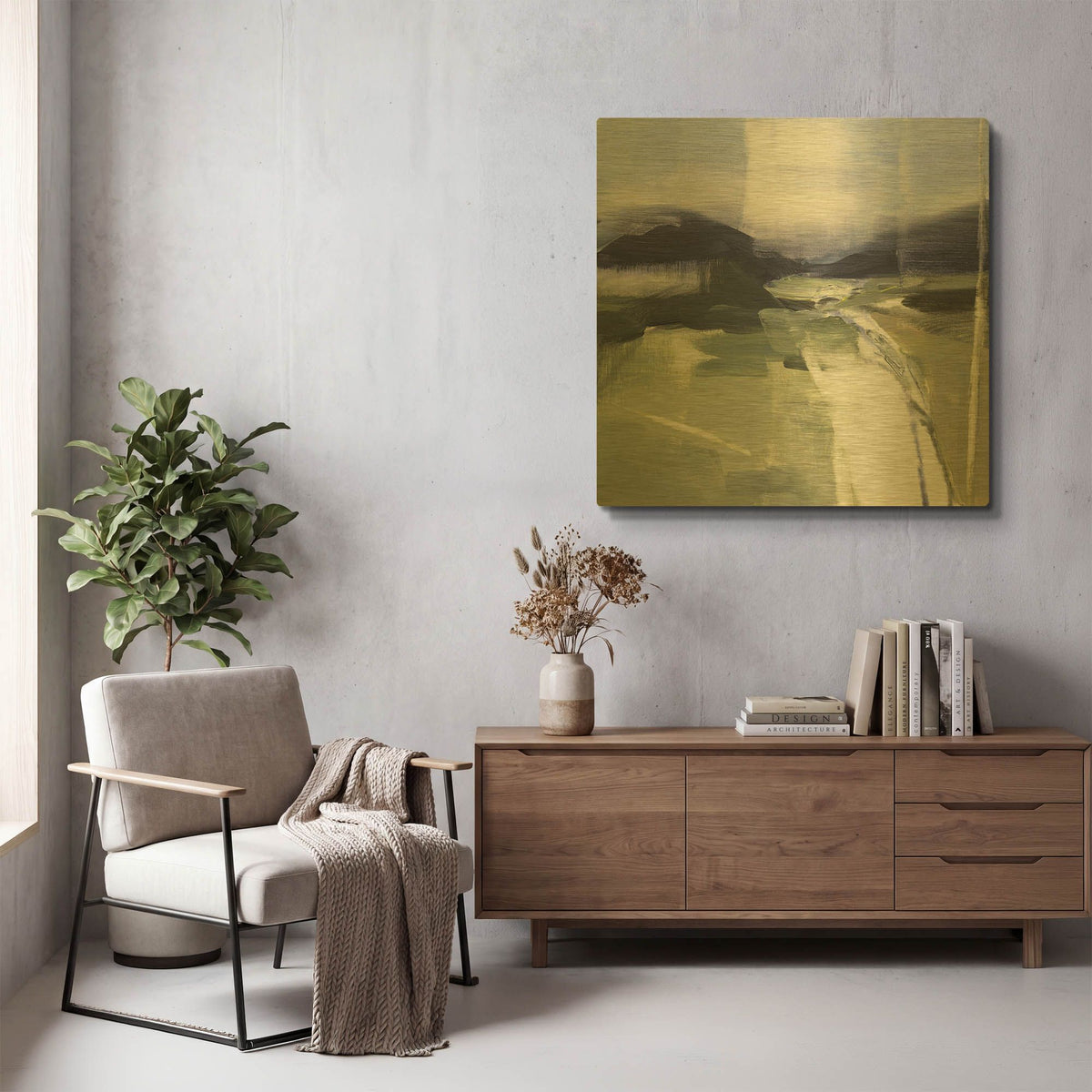 'Spatial Composition 18' By Stephanie Villafane Gold Metal Wall Art
