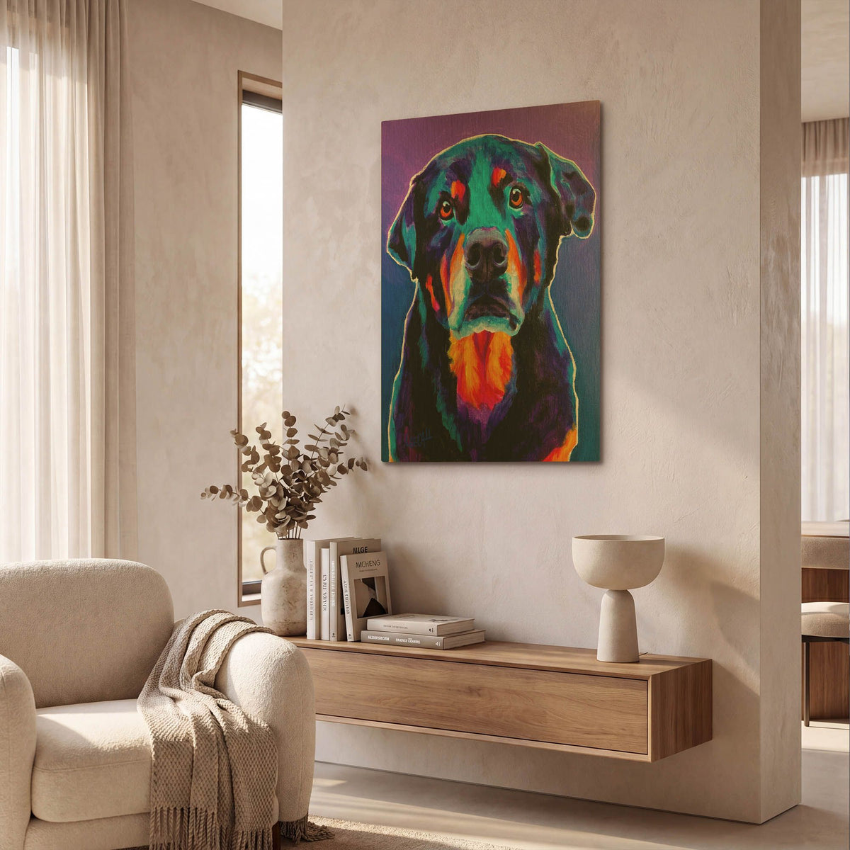 'Rotty' By Dawg Painter Gold Metal Wall Art