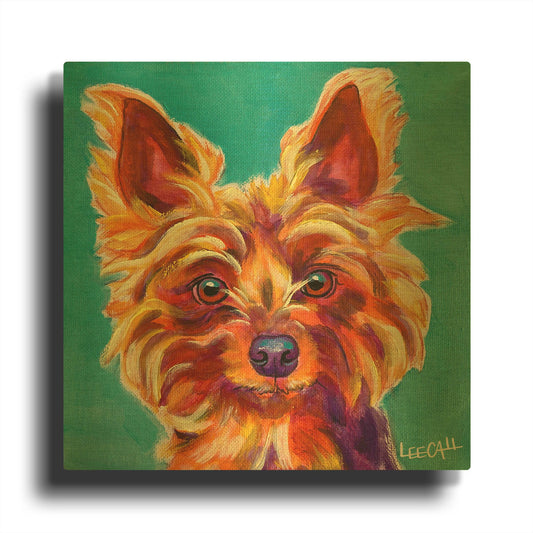 'Yorkiepoo' By Dawg Painter Gold Metal Wall Art