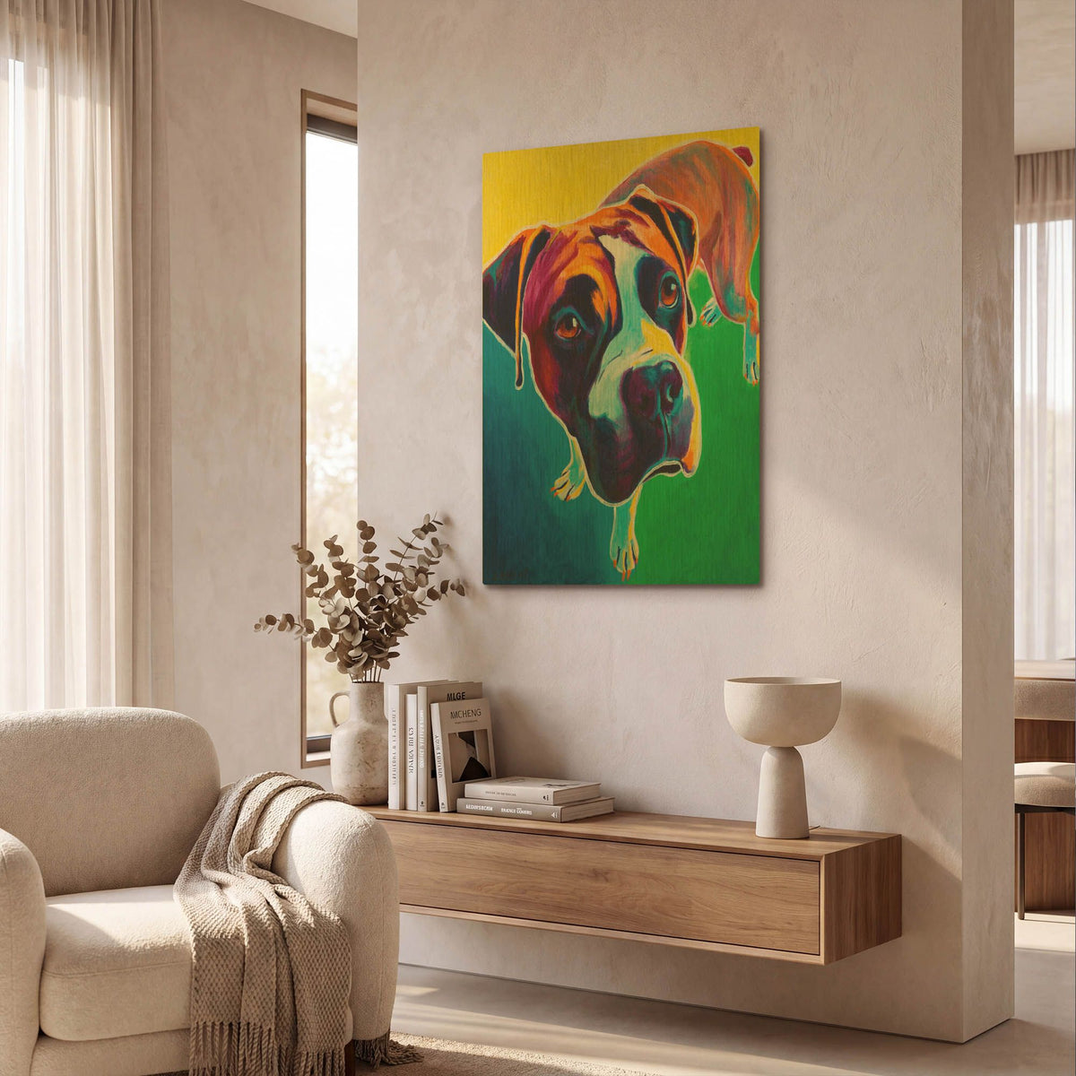 'Boxer - Johnny' By Dawg Painter Gold Metal Wall Art