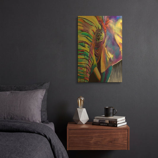 'Elephant - Butterfly Right' By Dawg Painter Gold Metal Wall Art